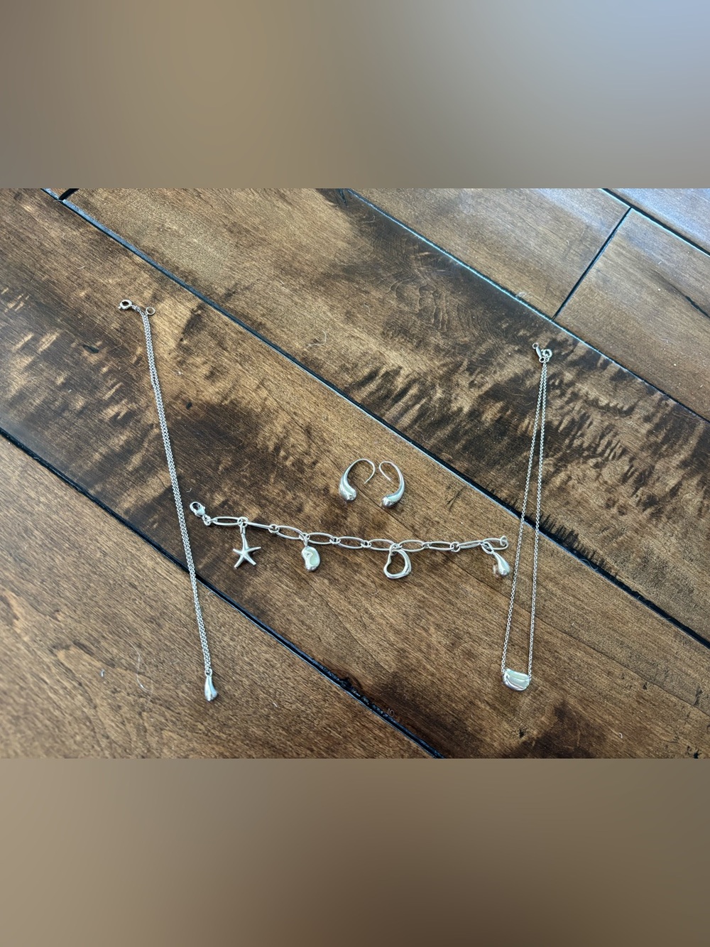 Tiffany-Like Set - Bracelet, Earrings, and 2 Necklaces